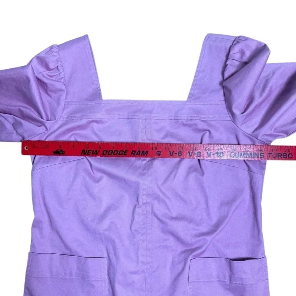 LDT Alice Puff Sleeve Dress in‎ Dusty Rose Women’s Size 4 Square Neckline